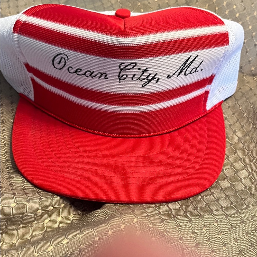 Red and White Ocean City Cap